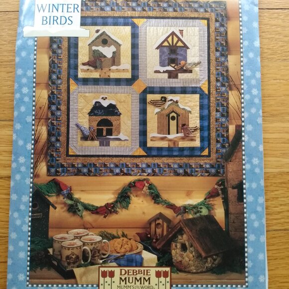 Vintage Birdhouse Quilting Sewing Pattern Wallhanging "Winter Birds" Debbie Mumm - Picture 2 of 8